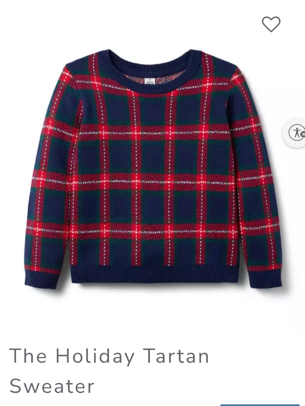 Janie and Jack Navy, Red & Green Holiday Tartan Sweater